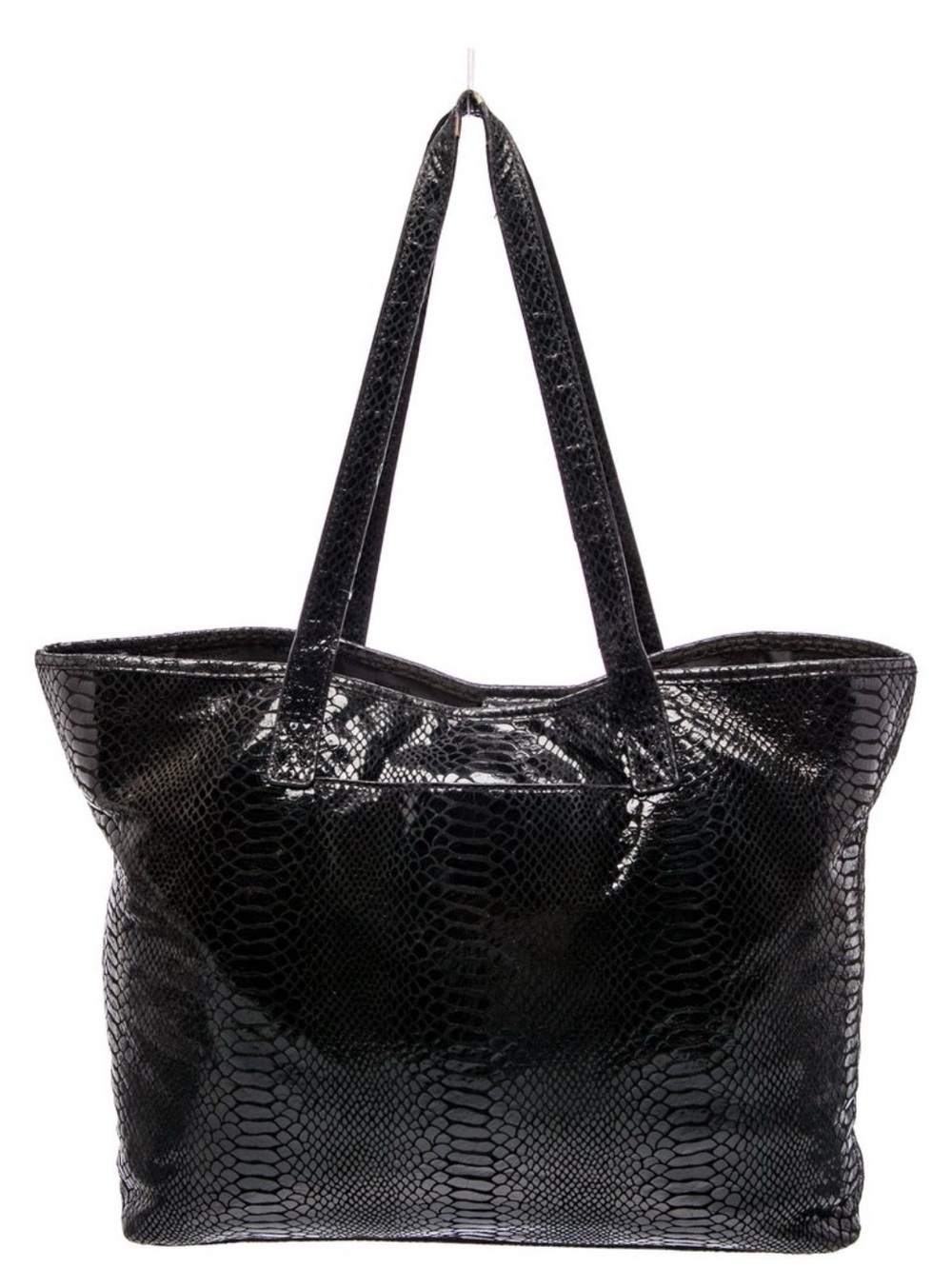 Michael Kors Large Black Croc Snakeskin Python Tote Bag EUC $398 - Picture 2 of 5